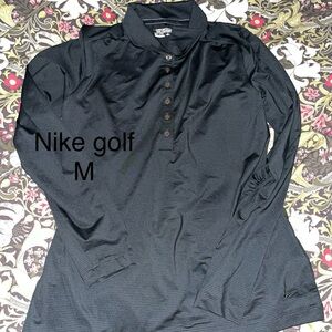 Nike Golf Black Long Sleeve Polo